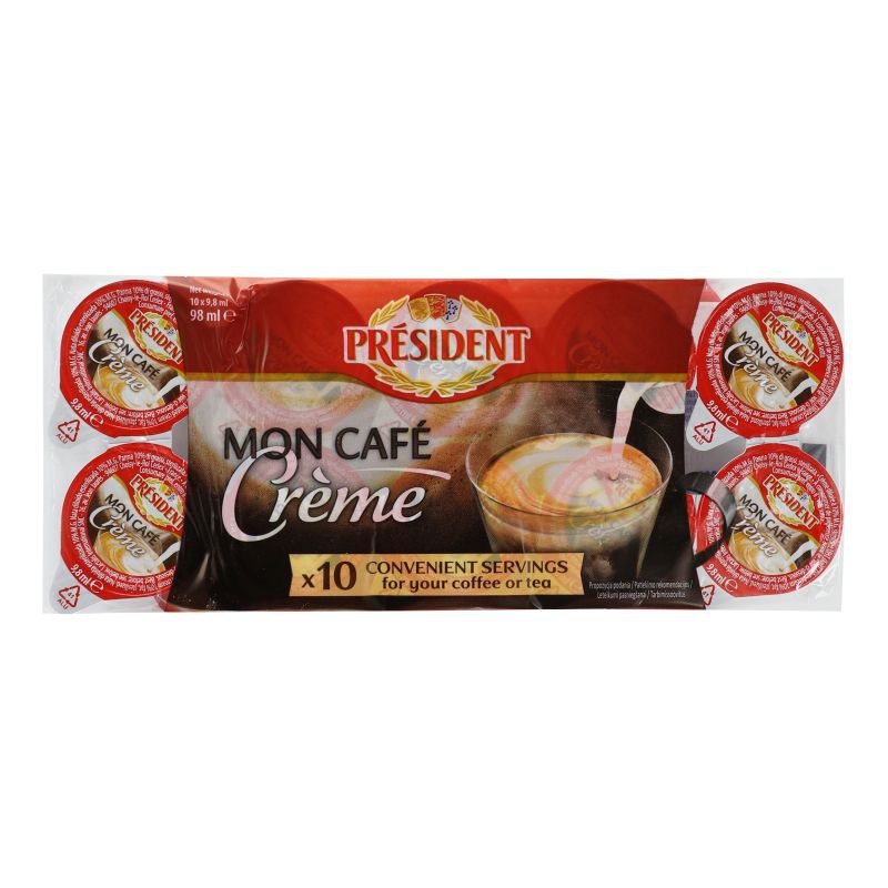 Вершки Президент стерилізовані порційні 10% 10х10г